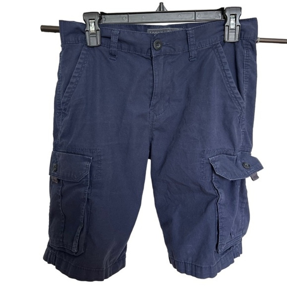 Angelo Litrico Mens Cargo‎ Shorts Navy Blue Pockets Size 30 Normcore Cotton - Picture 2 of 7